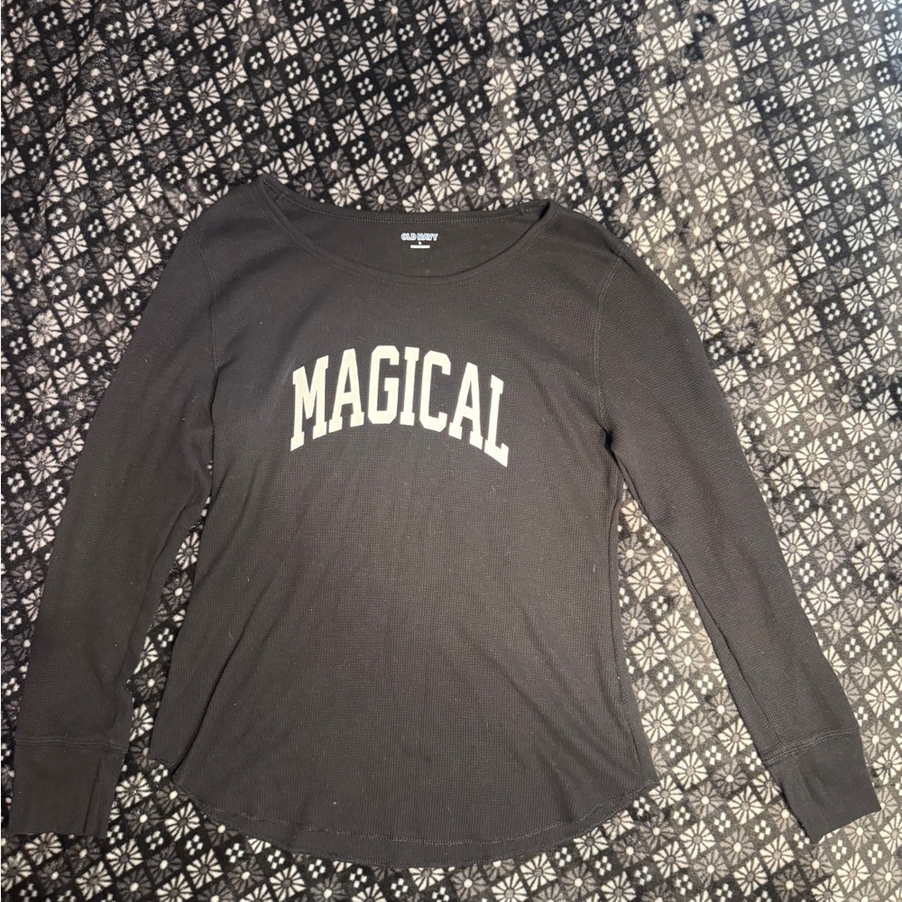 Old Navy Black Ribbed Knit Top